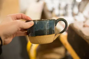 Handmade Ceramic Dark Blue Coffee Mug