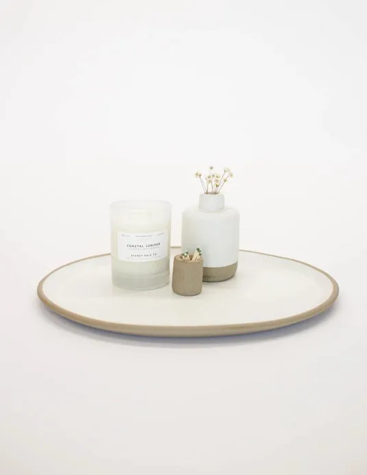 Handmade Serving Platter - Eggshell