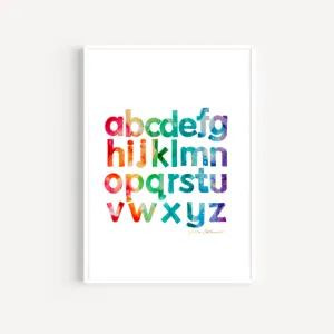 Happy Rainbow Alphabet Print