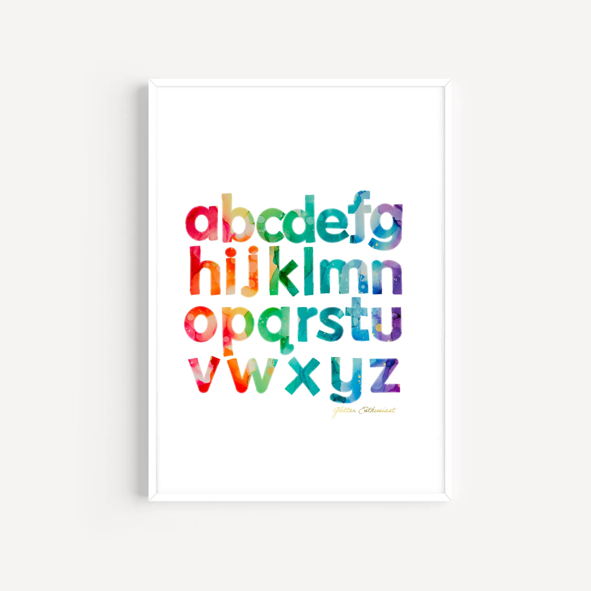 Happy Rainbow Alphabet Print