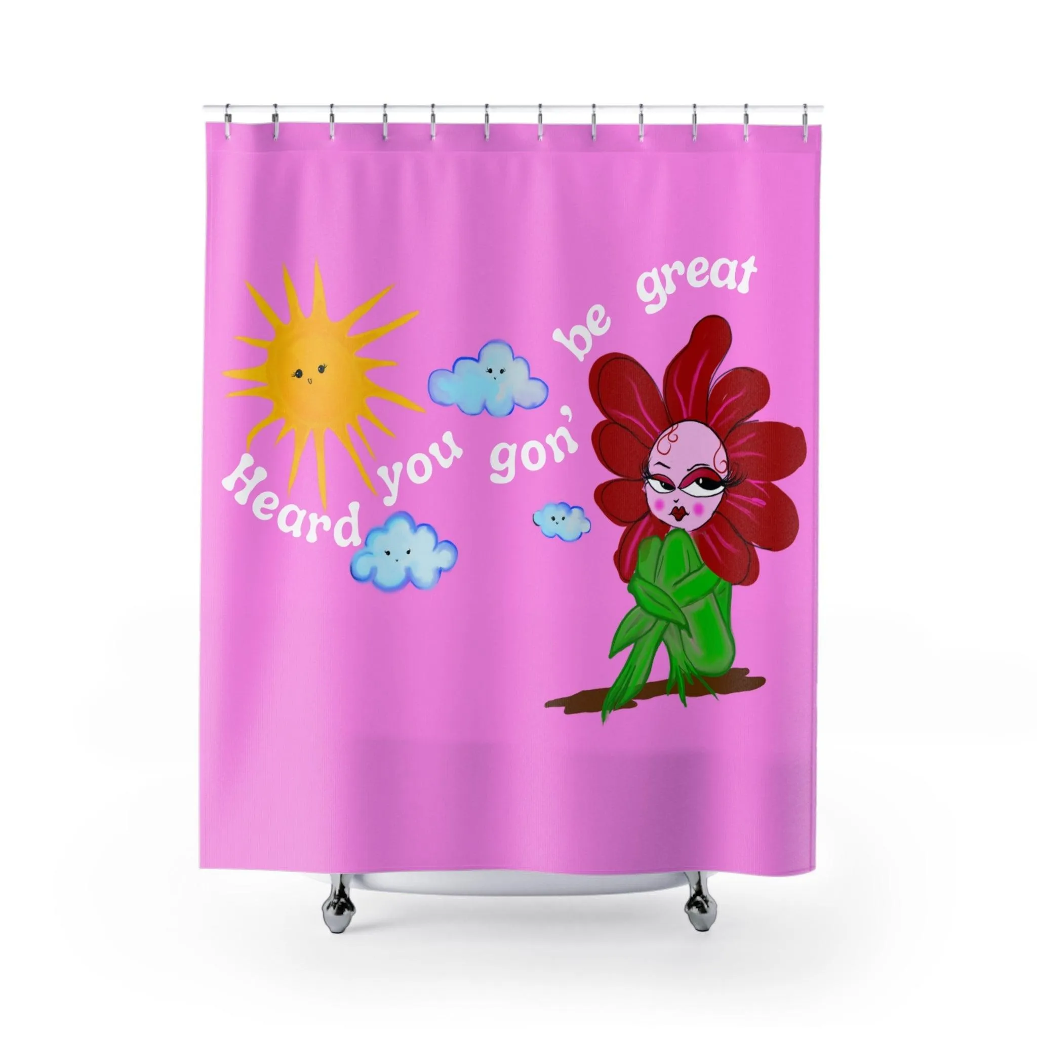 Heard You Gon Be Great Sweet Pea Shower Curtains