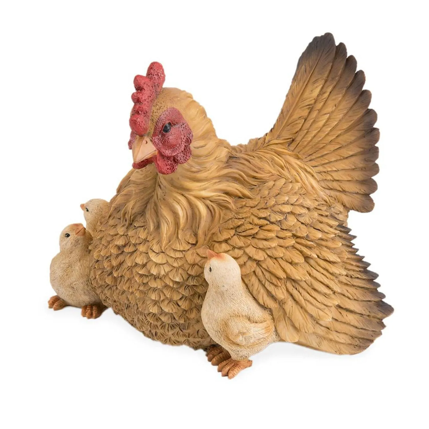 Hen with Chicks Garden Sculpture, 10.5"x9.5"x8.25"inches