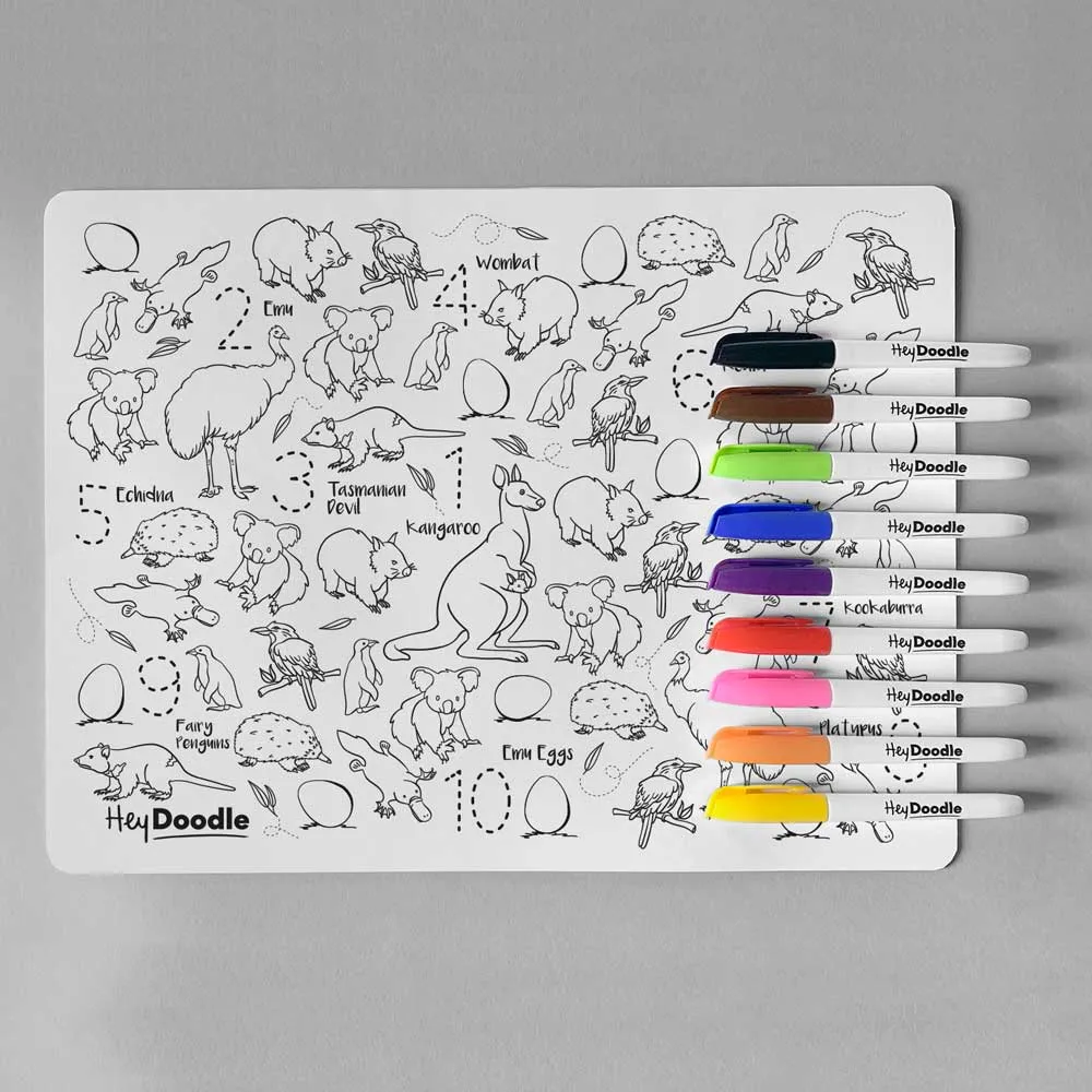 Hey Doodle Aussie Animals Drawing Mat