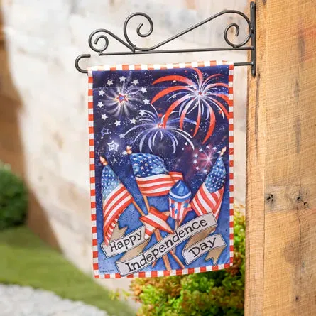 Independence Day Fireworks Garden Flag