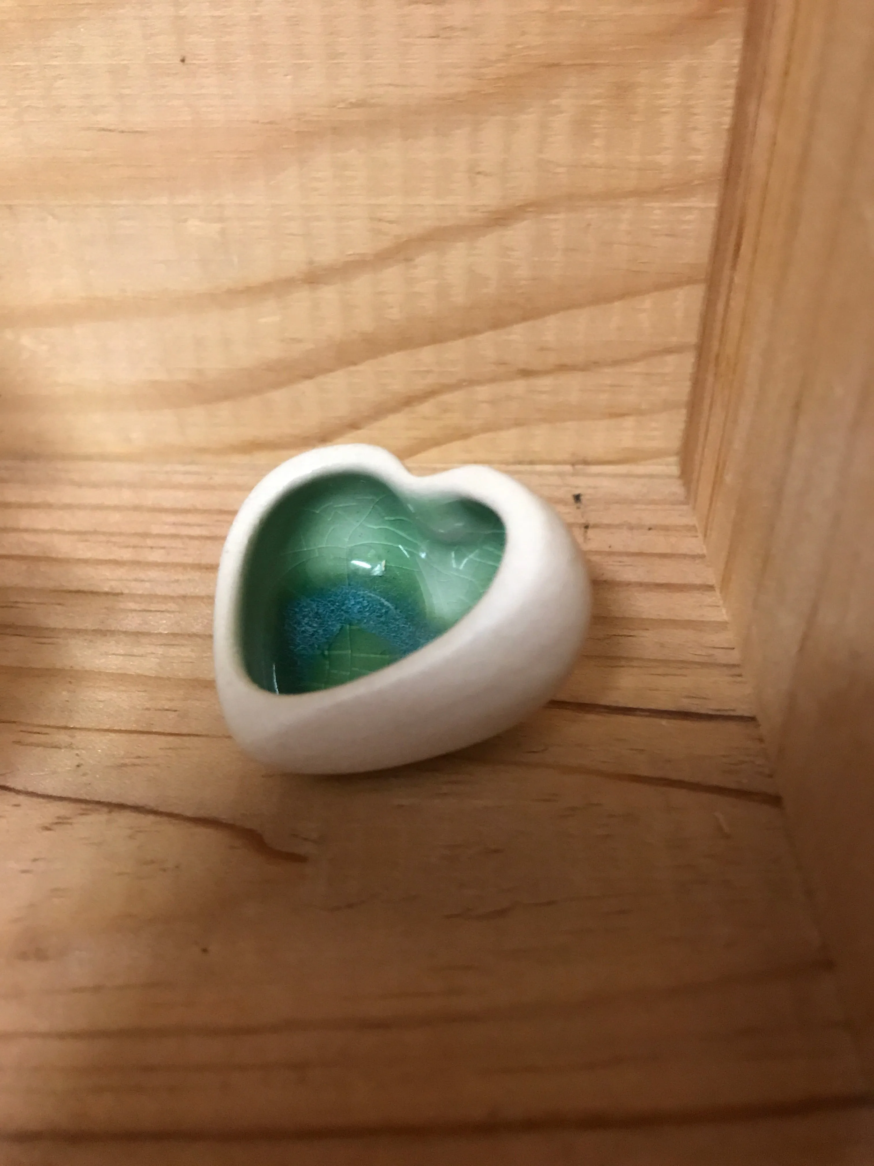 Irish Ceramic...Set of Heart Shaped Bowl and Tiny Bottle