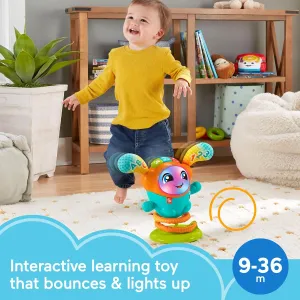Item shows light use! Fisher-Price Baby & Toddler Learning Toy Dj Bouncin’ Beats with Music Lights & Bouncing Action for Ages 6  Months, Retails $63