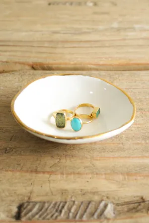 jkh Handmade White Ring Dish (M)