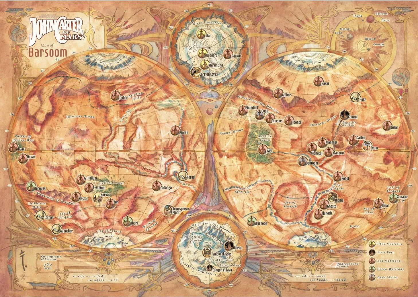 John Carter of Mars: Barsoom and Korad Maps - PDF