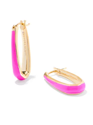 Kendra Scott Kelsey Hoop Earring - Gold & Pink Enamel