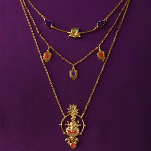 Krishna 3 Layer Silver Necklace By Moha
