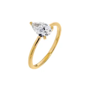 Lab Grown Diamond Pear Engagement Ring 14K