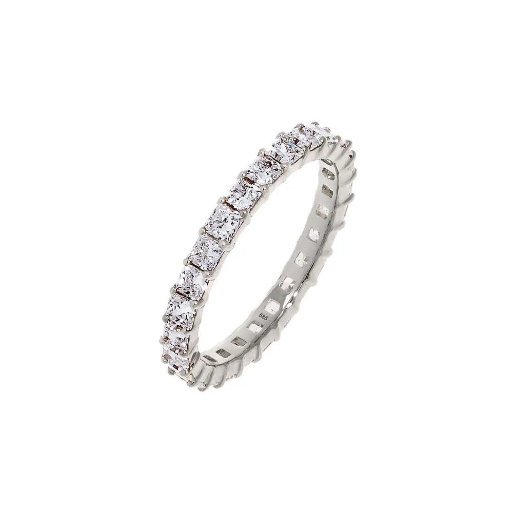 Lab Grown Diamond Princess Cut Eternity Band 14K