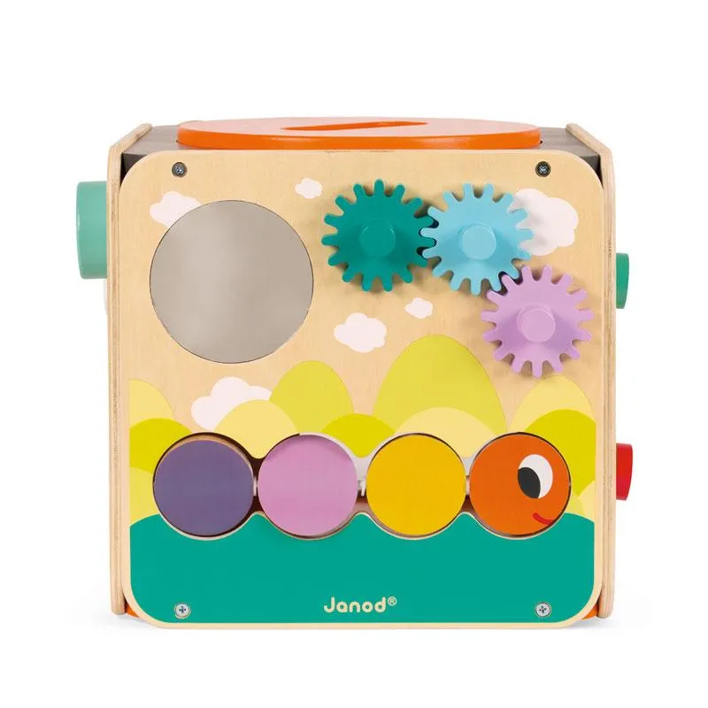 Large Deluxe Montessori Eco Wood Busy Board | Multi-Activity Cube | Activity Centres, Playsets & Tables | 1-3 years