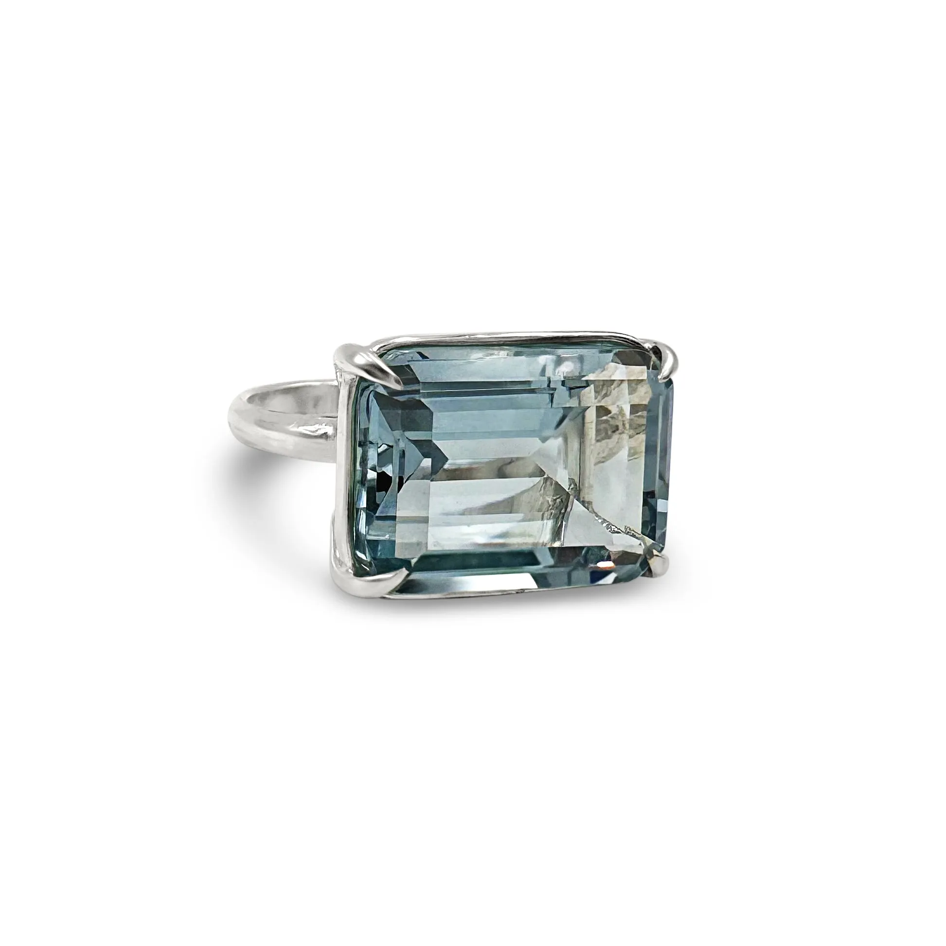 Large Shimmer Ring in Blue Topaz