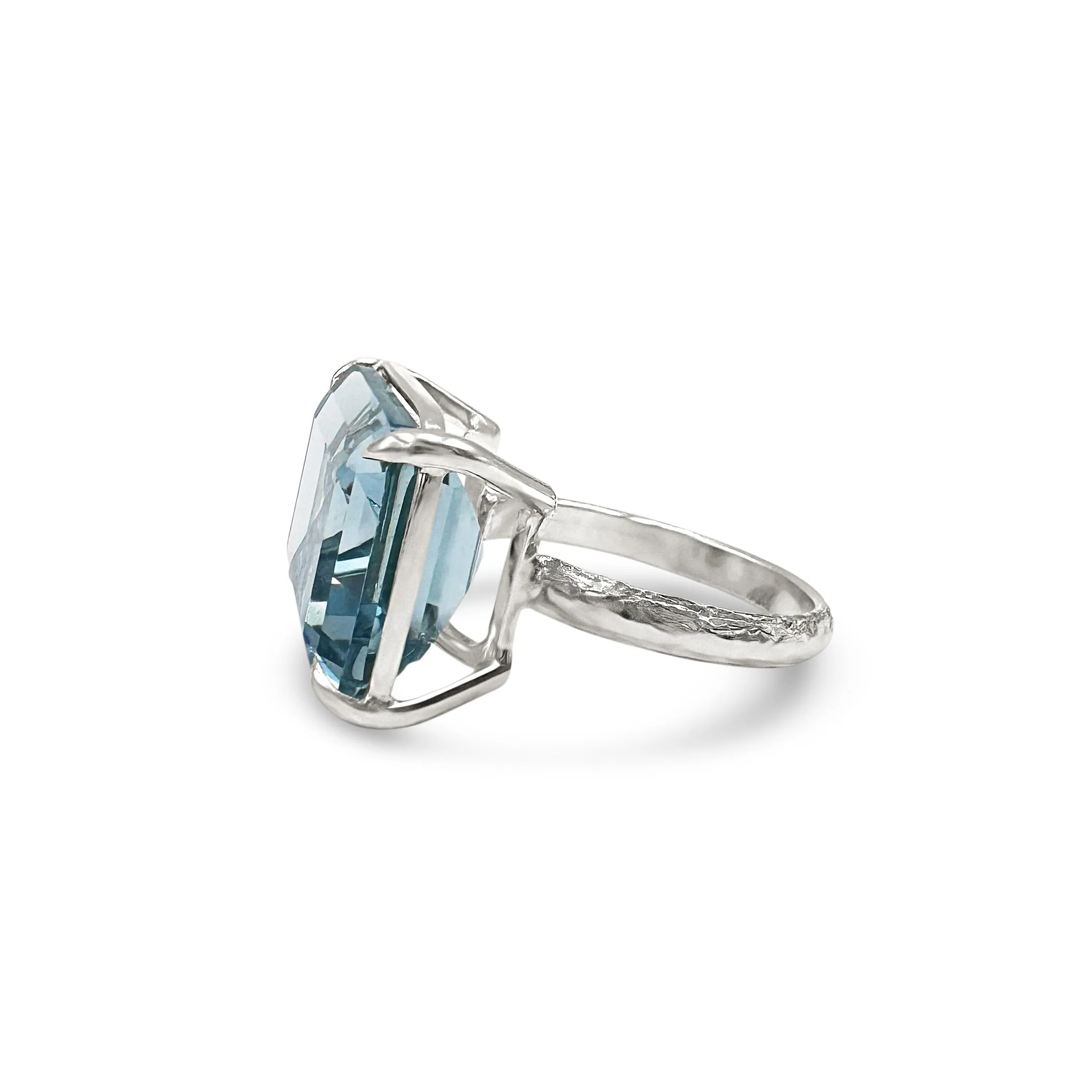 Large Shimmer Ring in Blue Topaz