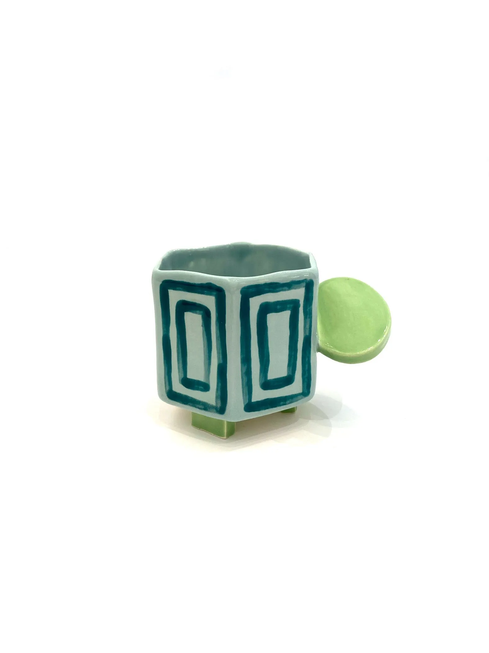 LAS MALCRIÁS- Artificio -Teal and Green - Squares Mug