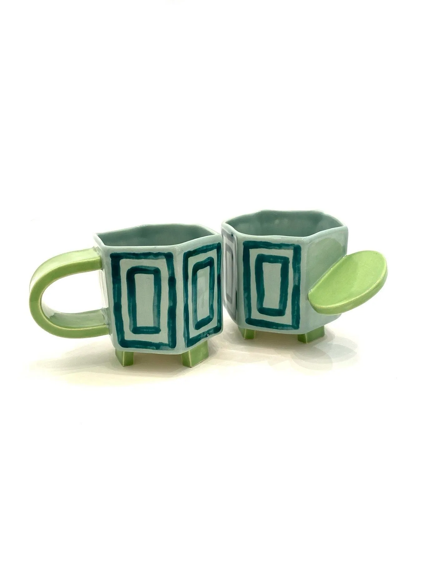 LAS MALCRIÁS- Artificio -Teal and Green - Squares Mug