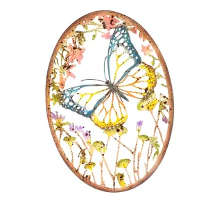 Laser Cut Metal Painted Butterfly Outdoor Wall Décor, 16.5"x0.25"x23.5"inches