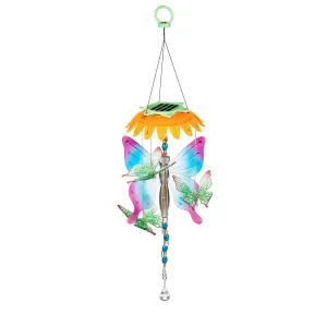 Light Chasing Color Changing Solar Mobile, Butterfly,7.5"x7"x26"inches