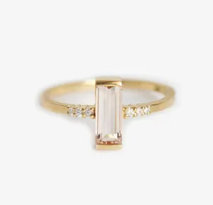Loretta Baguette Morganite Ring