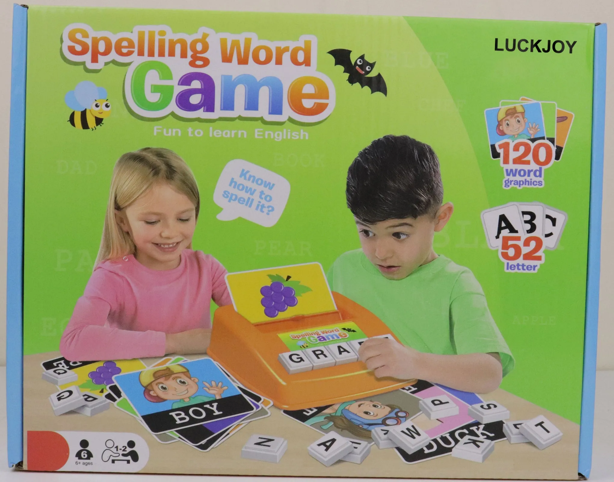 LUCKJOY Matching Letter Game, Alphabet Reading & Spelling, Words & Objects, Number & Color Recognition, Educational Learning Toy for Preschooler, Kindergarten 3  Years Old Kids Boys Girls Toddlers