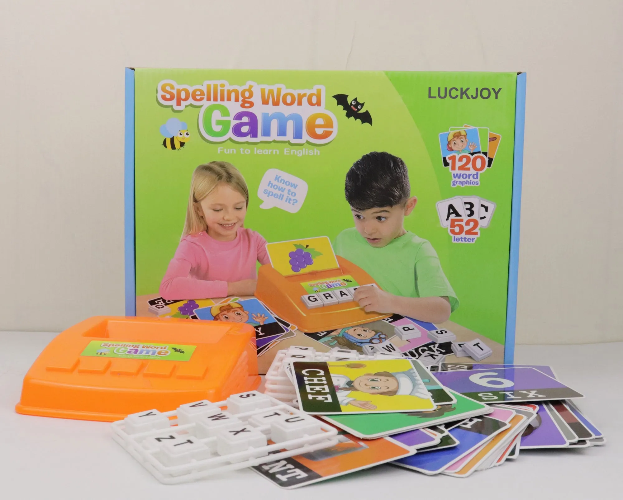 LUCKJOY Matching Letter Game, Alphabet Reading & Spelling, Words & Objects, Number & Color Recognition, Educational Learning Toy for Preschooler, Kindergarten 3  Years Old Kids Boys Girls Toddlers