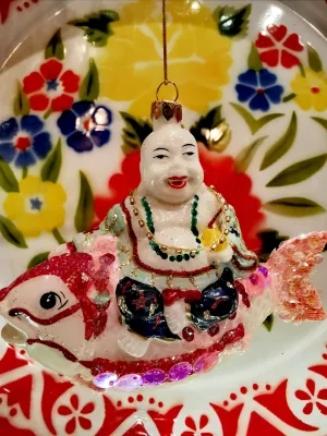 Lucky fish & Joyful Buddha decoration