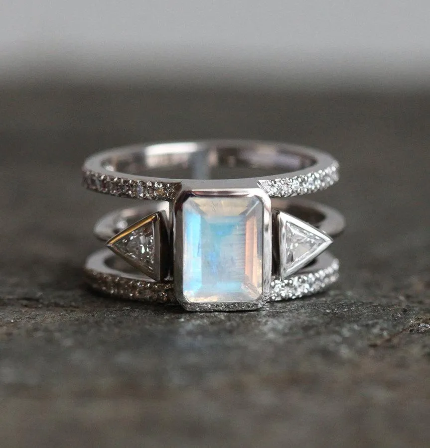 Majesty Moonstone Wedding Set