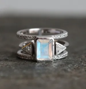 Majesty Moonstone Wedding Set