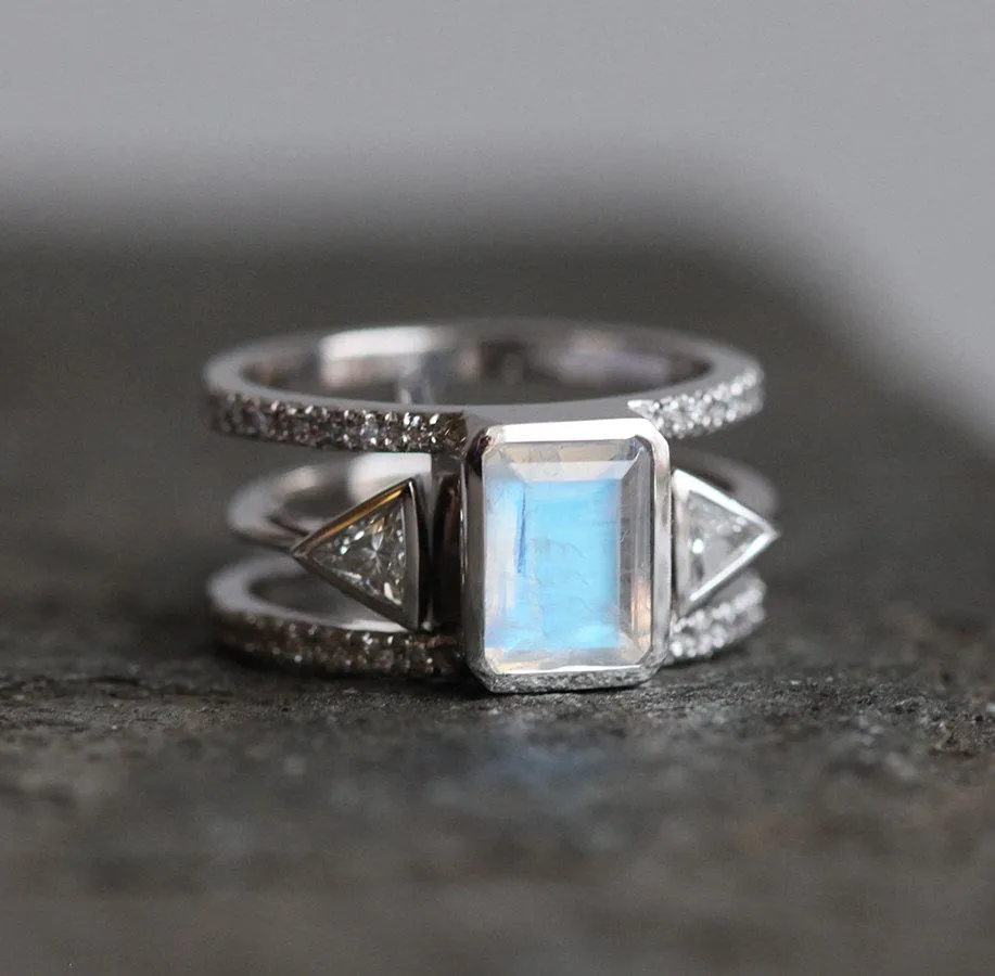 Majesty Moonstone Wedding Set