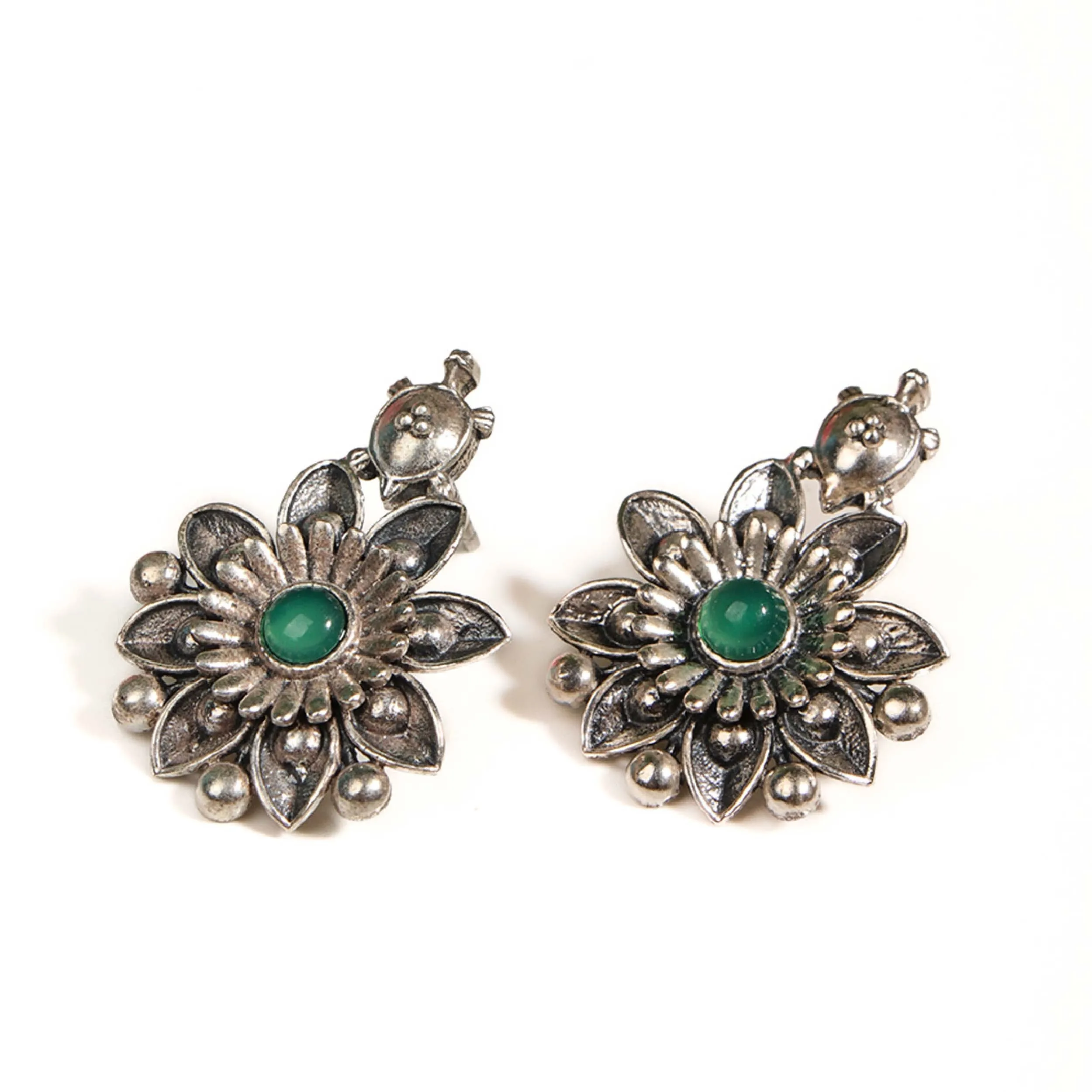 Mallika Kurma Silver Earrings by MOHA