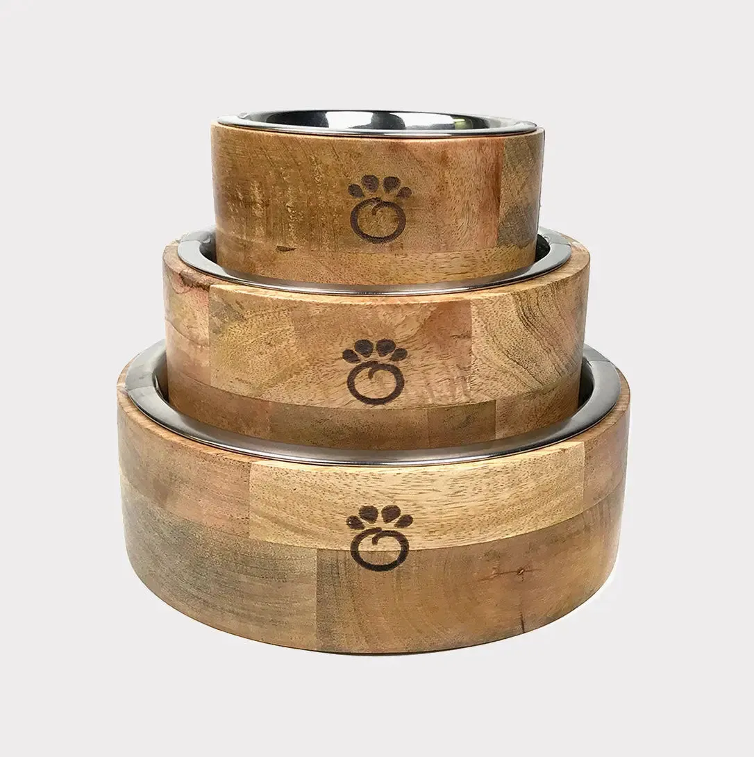 Mango Wood Pet Bowl