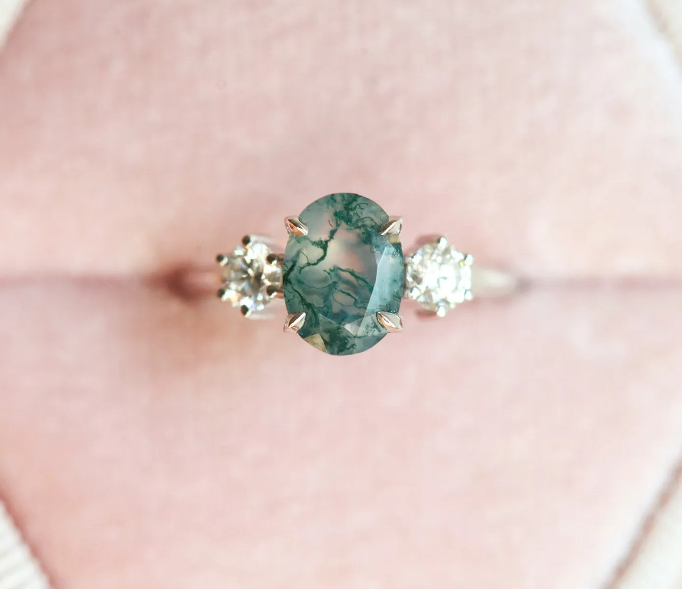 Marla Moss Agate Ring With Diamonds