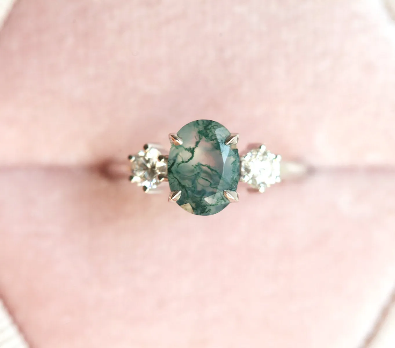 Marla Moss Agate Ring With Diamonds