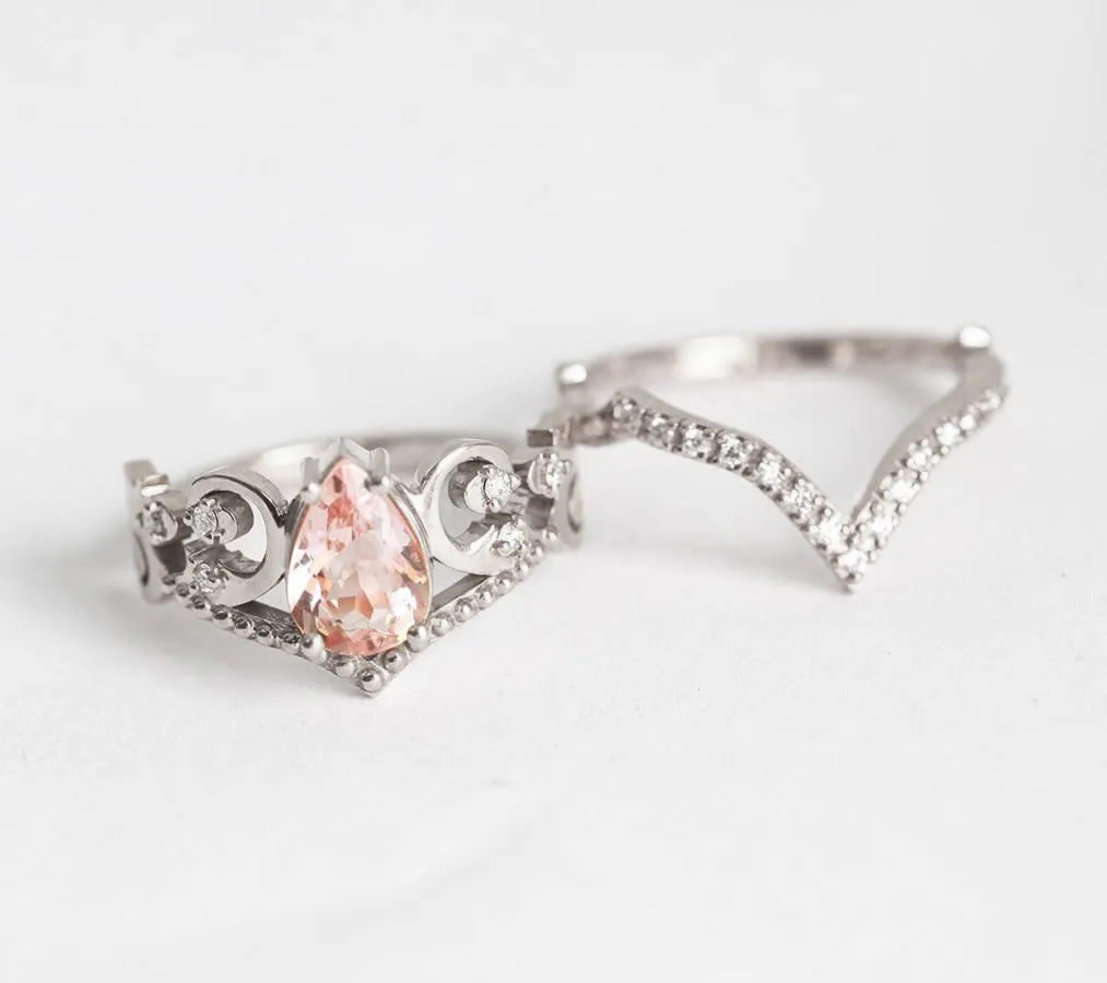 Maxine Morganite Ring Set