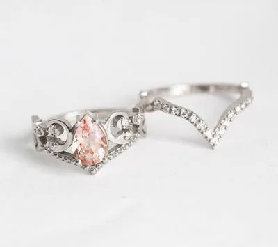 Maxine Morganite Ring Set
