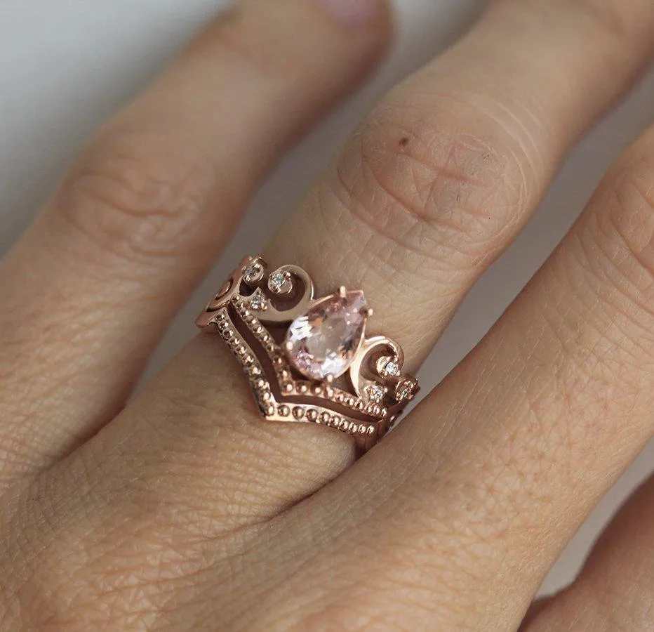 Maxine Morganite Ring Set