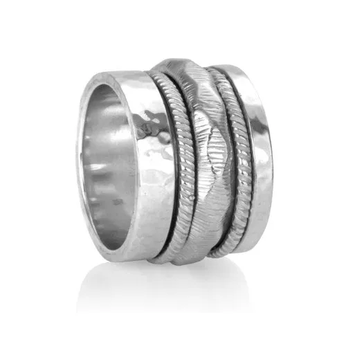 Meditation Ring Courage Sterling Silver Spinning Band