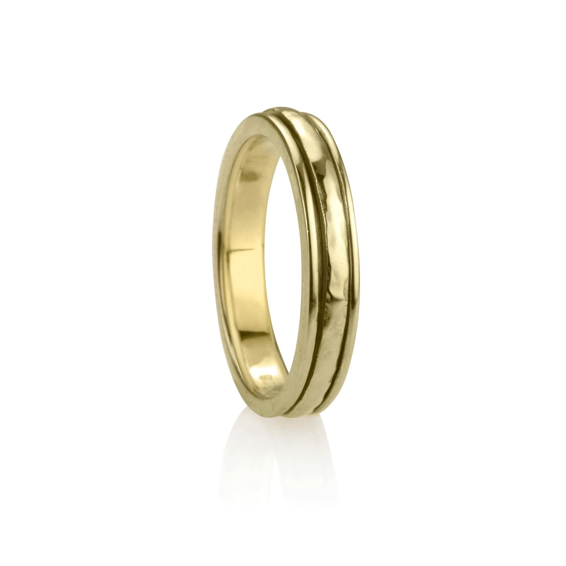Meditation Ring Prana Sterling Silver 14K Yellow Gold Plated Spinning Band