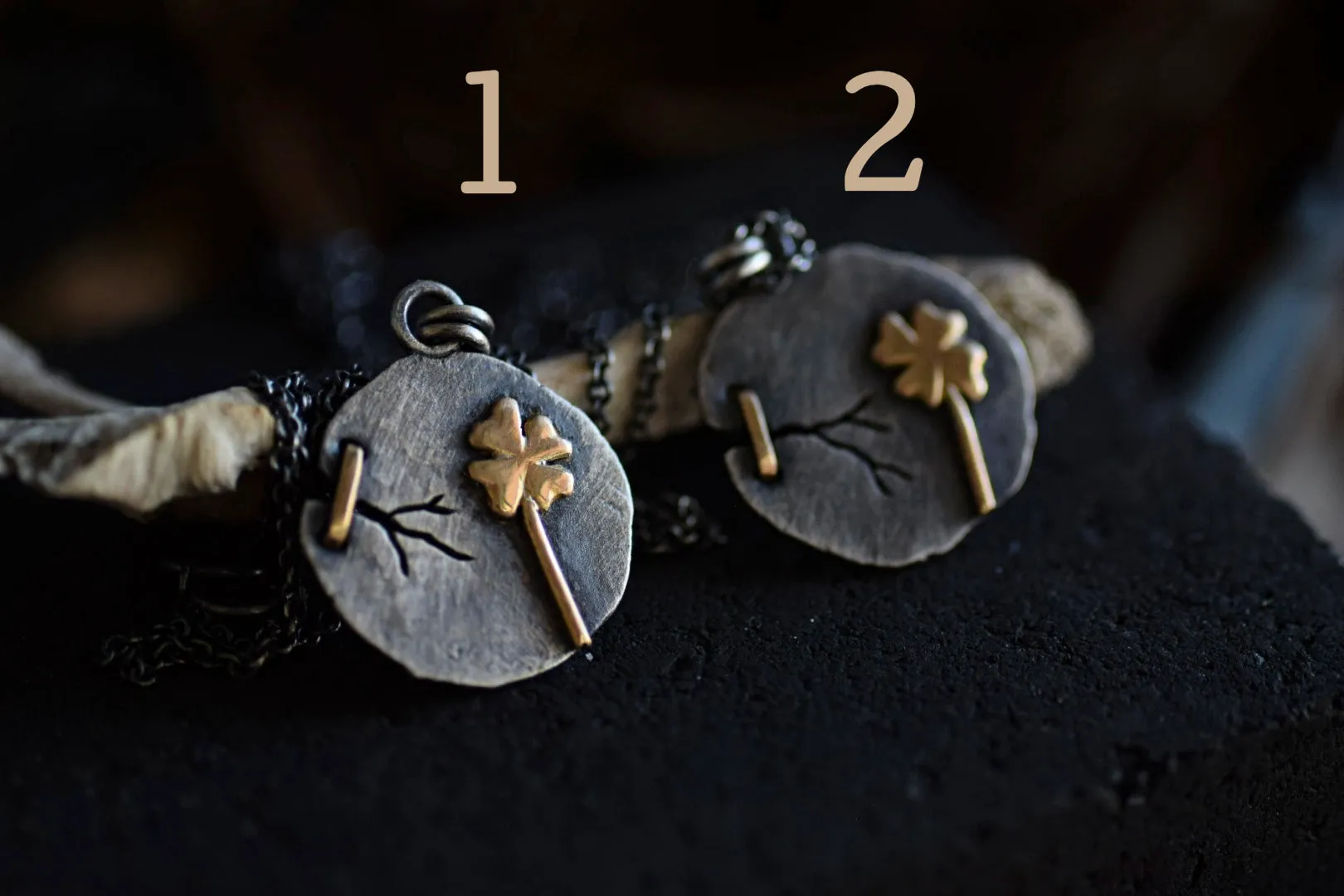 Mended Foundations - Sterling & 14k Gold Lucky Clover Necklace