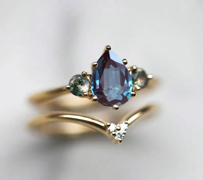 Misella Pear Alexandrite Ring