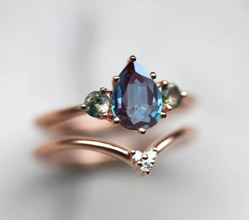 Misella Pear Alexandrite Ring