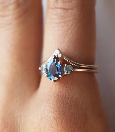 Misella Pear Alexandrite Ring