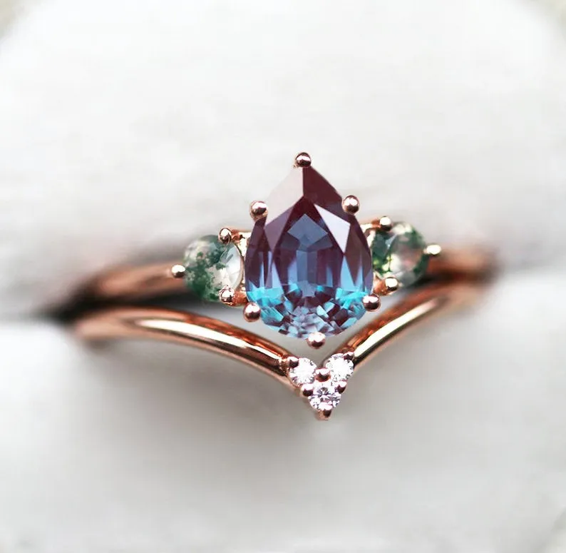 Misella Pear Alexandrite Ring