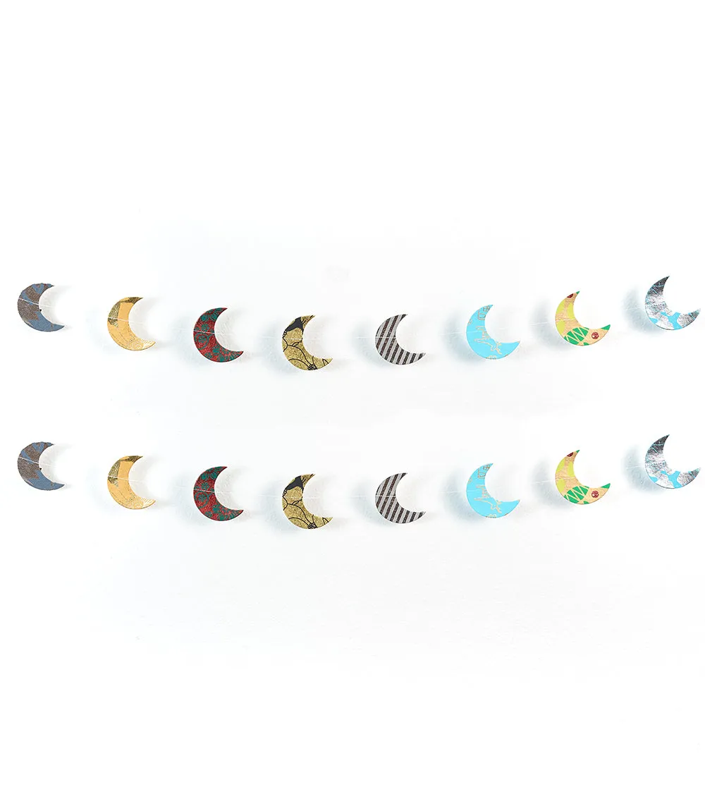 Moon Recycled Paper Garland - Eco Friendly Tree-Free Decor