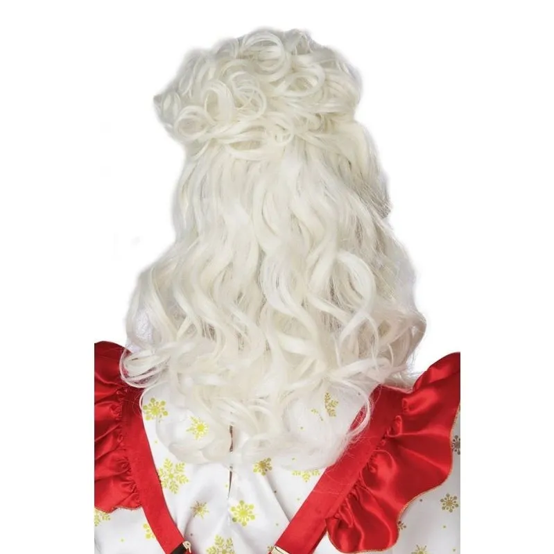 Mrs. Claus Costume Wig And Bun Clip