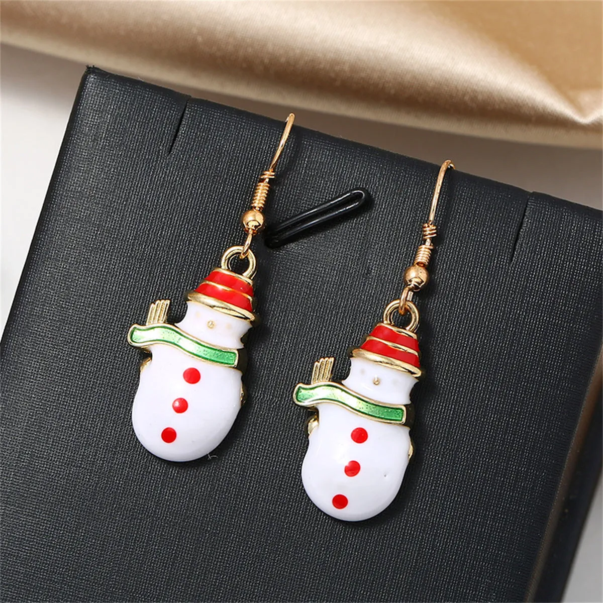 Multicolor Enamel & 18K Gold-Plated Snowman Drop Earrings