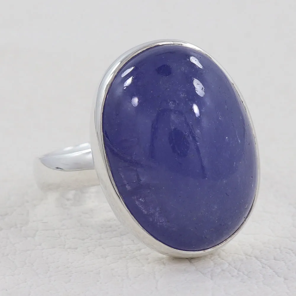 Natural Tanzanite Silver Rings