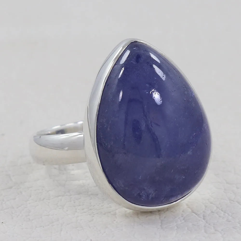 Natural Tanzanite Silver Rings