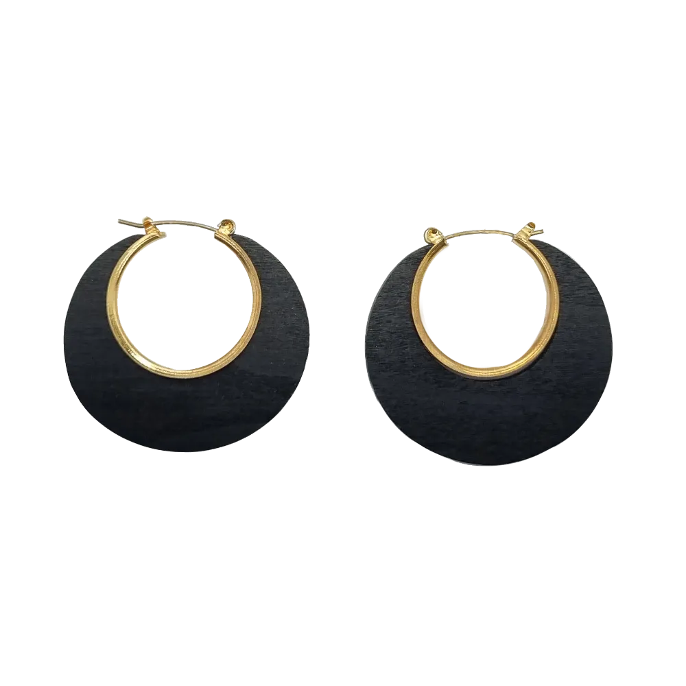 Natural Wood Hoop Earrings